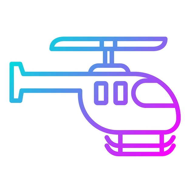 El icono vectorial del helicóptero se puede usar para el conjunto de iconos de desastres naturales