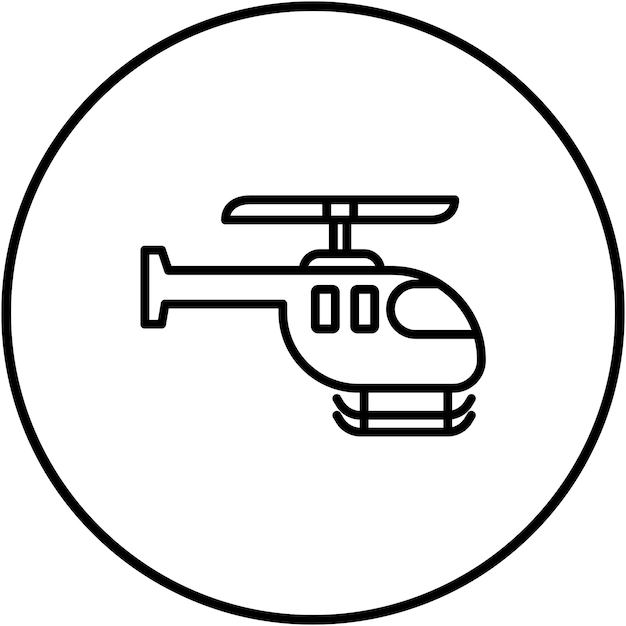El icono vectorial del helicóptero se puede usar para el conjunto de iconos de desastres naturales