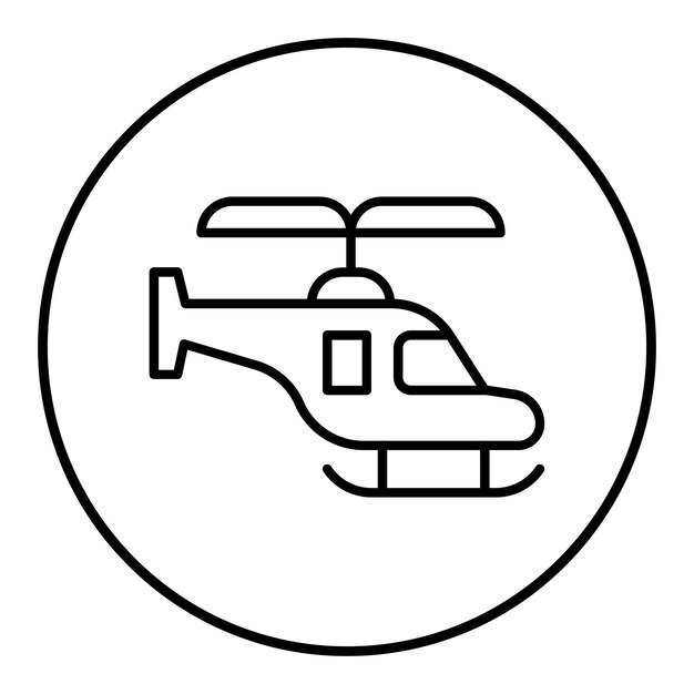 El icono vectorial del helicóptero se puede usar para el conjunto de iconos de juguetes para niños