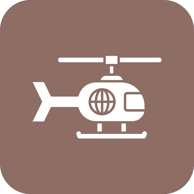 El icono vectorial del helicóptero se puede utilizar para el conjunto de iconos de noticias y medios