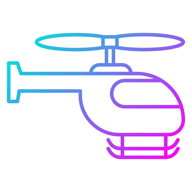 El icono vectorial del helicóptero se puede utilizar para el conjunto de iconos de transporte