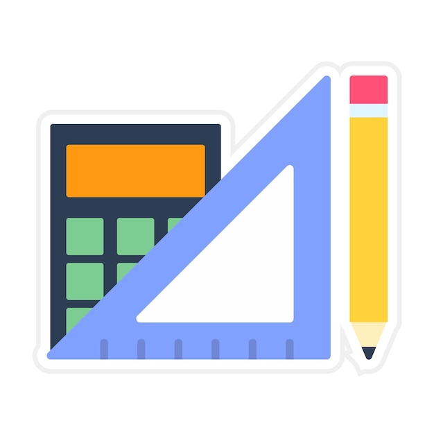 El icono vectorial de las herramientas de matemáticas se puede utilizar para el conjunto de iconos de vuelta a la escuela