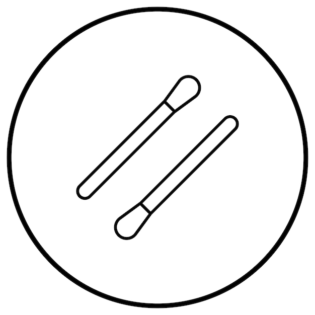 El icono vectorial de los hisopos de algodón se puede utilizar para el conjunto de iconos de la farmacia