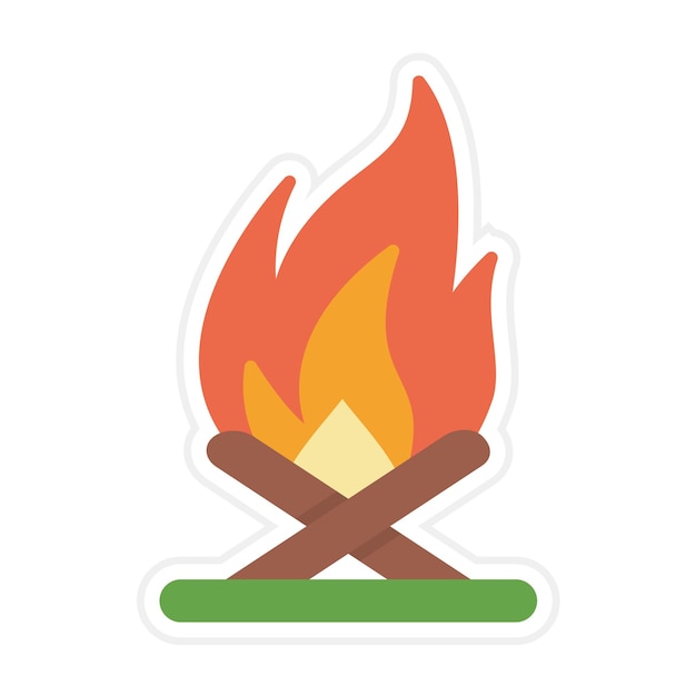 El icono vectorial de la hoguera se puede usar para el conjunto de iconos de invierno