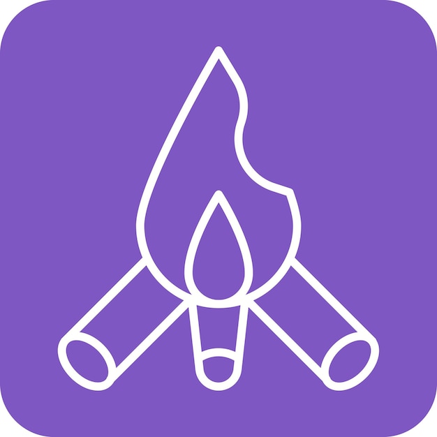 El icono vectorial de la hoguera se puede usar para el conjunto de iconos de invierno