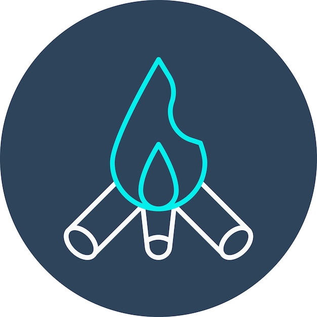 El icono vectorial de la hoguera se puede usar para el conjunto de iconos de invierno