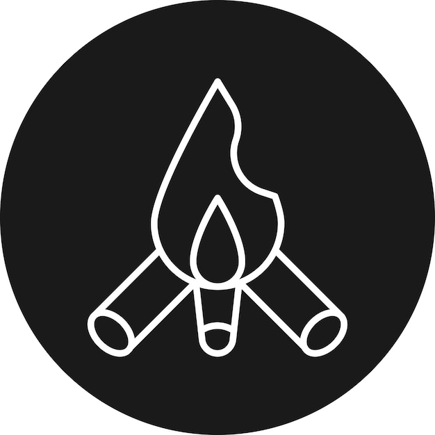 El icono vectorial de la hoguera se puede usar para el conjunto de iconos de invierno