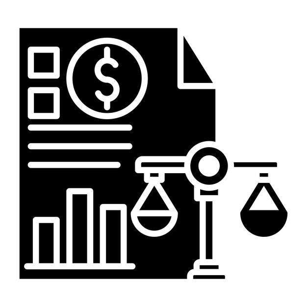 El icono vectorial de la hoja de balance se puede utilizar para el conjunto de iconos de crédito y préstamo
