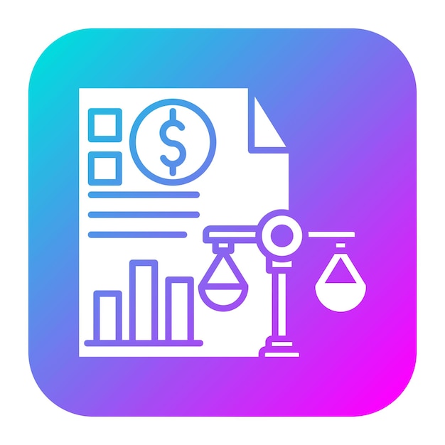 El icono vectorial de la hoja de balance se puede utilizar para el conjunto de iconos de crédito y préstamo