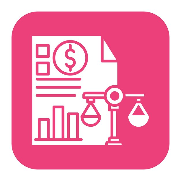 El icono vectorial de la hoja de balance se puede utilizar para el conjunto de iconos de crédito y préstamo