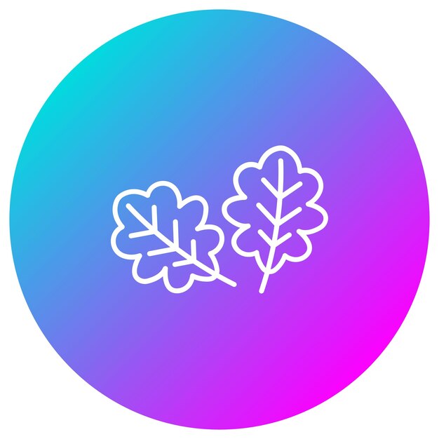 El icono vectorial de la hoja de roble se puede usar para el conjunto de iconos de otoño
