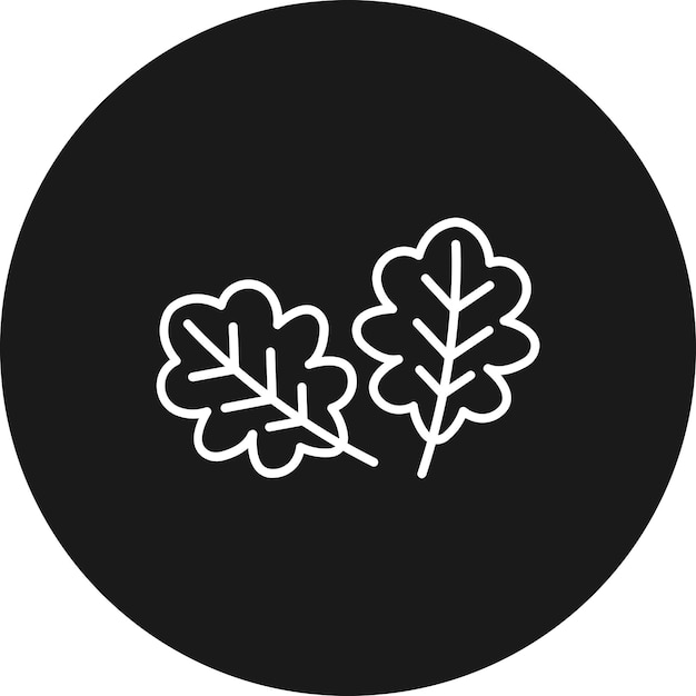 El icono vectorial de la hoja de roble se puede usar para el conjunto de iconos de otoño