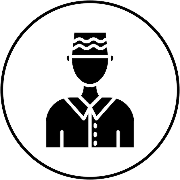 El icono vectorial del hombre musulmán se puede usar para el conjunto de iconos de Ramadán