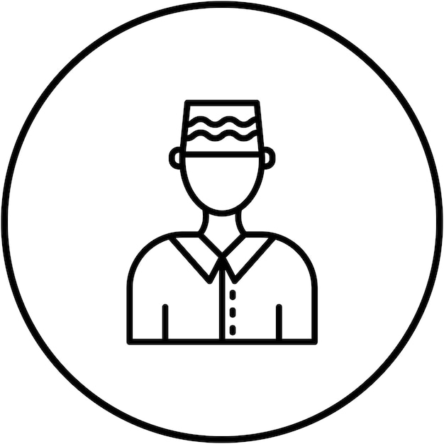 El icono vectorial del hombre musulmán se puede usar para el conjunto de iconos de Ramadán
