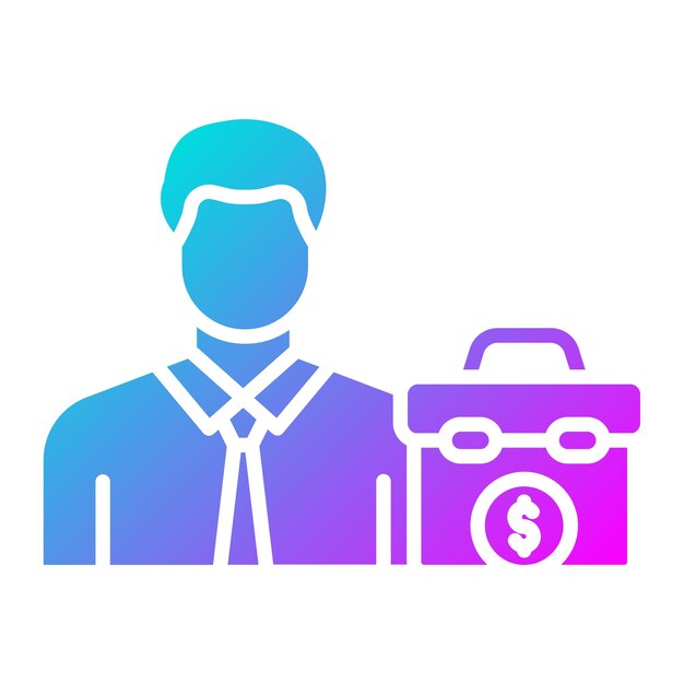 El icono vectorial del hombre de negocios se puede utilizar para el conjunto de iconos de negocios y finanzas