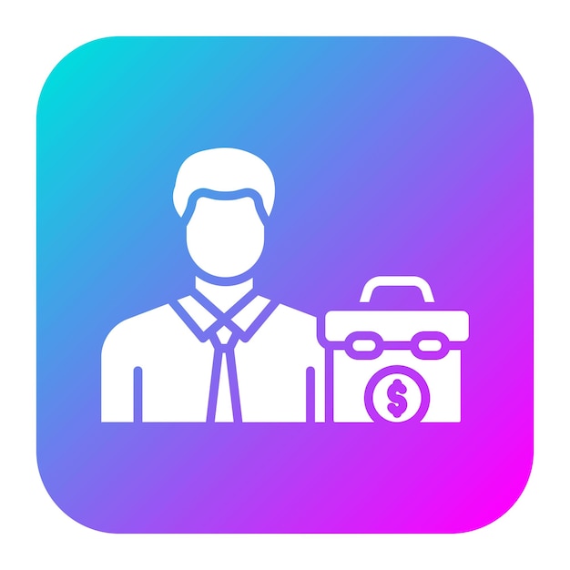 El icono vectorial del hombre de negocios se puede utilizar para el conjunto de iconos de negocios y finanzas