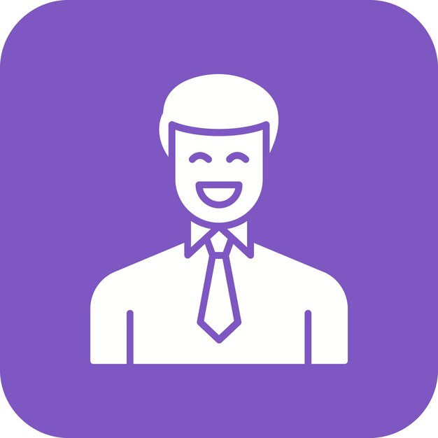 El icono vectorial del hombre sonriente se puede usar para el conjunto de iconos de cuidado dental
