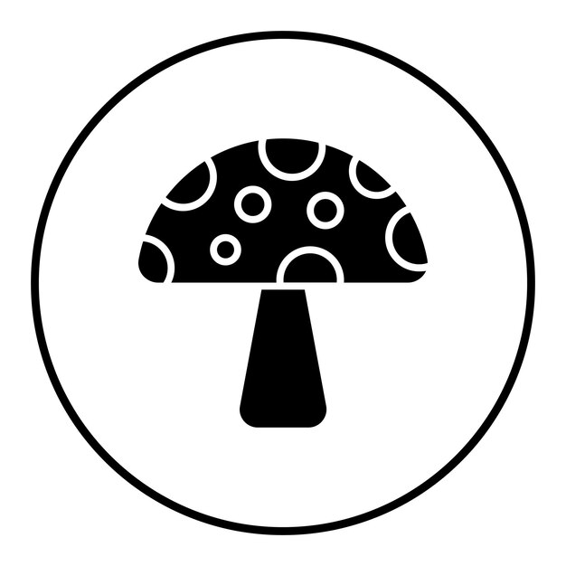 El icono vectorial del hongo de primavera se puede usar para el conjunto de iconos de primavera