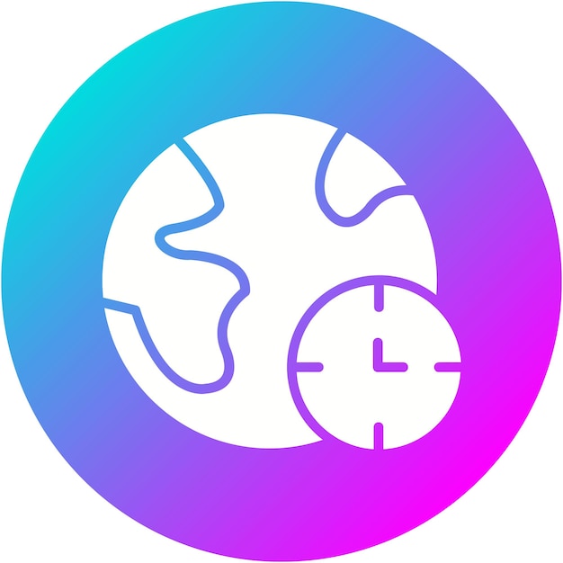 El icono vectorial de la hora terrestre se puede utilizar para el conjunto de iconos de hora y fecha