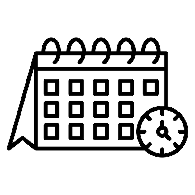 El icono vectorial del horario de clase se puede utilizar para el conjunto de iconos de educación en línea