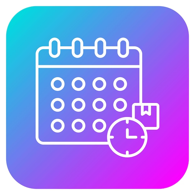El icono vectorial del horario de entrega se puede utilizar para el conjunto de iconos de entrega y logística