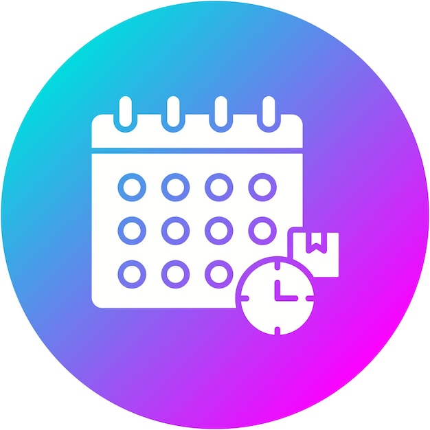 El icono vectorial del horario de entrega se puede utilizar para el conjunto de iconos de entrega y logística