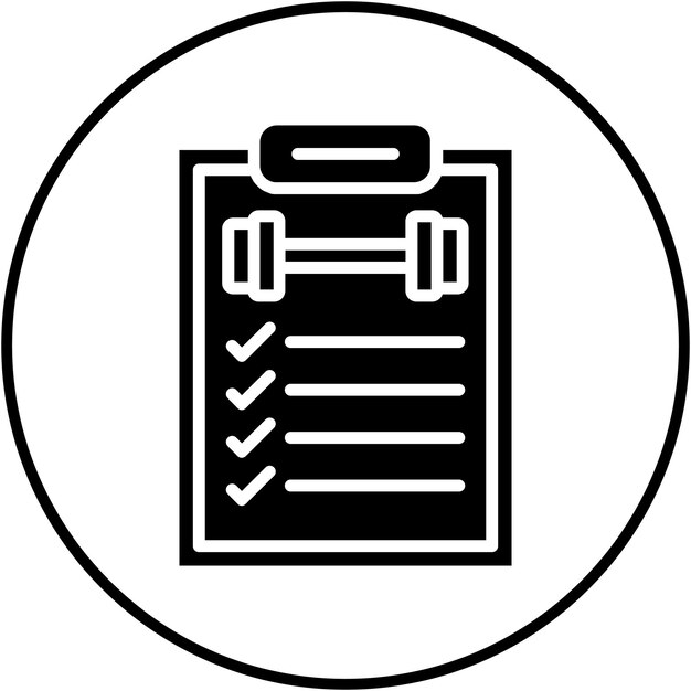El icono vectorial del horario de entrenamiento se puede usar para el conjunto de iconos de la aplicación de entrenamiento