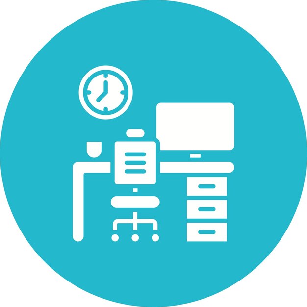 El icono vectorial de horas de trabajo se puede utilizar para el conjunto de iconos de trabajo desde el hogar