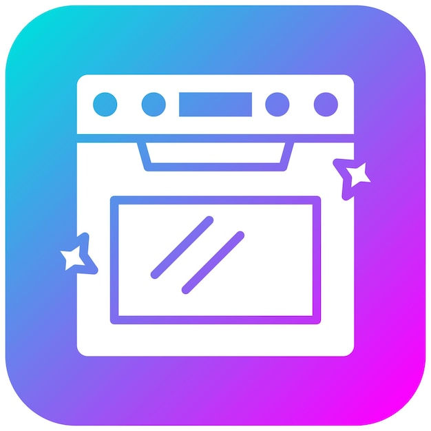 El icono vectorial del horno de limpieza se puede utilizar para la limpieza y el conjunto de iconos de limpio