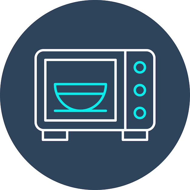 El icono vectorial del horno de microondas se puede utilizar para el conjunto de iconos de panadería