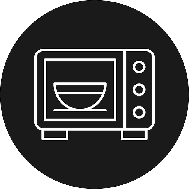 El icono vectorial del horno de microondas se puede utilizar para el conjunto de iconos de panadería