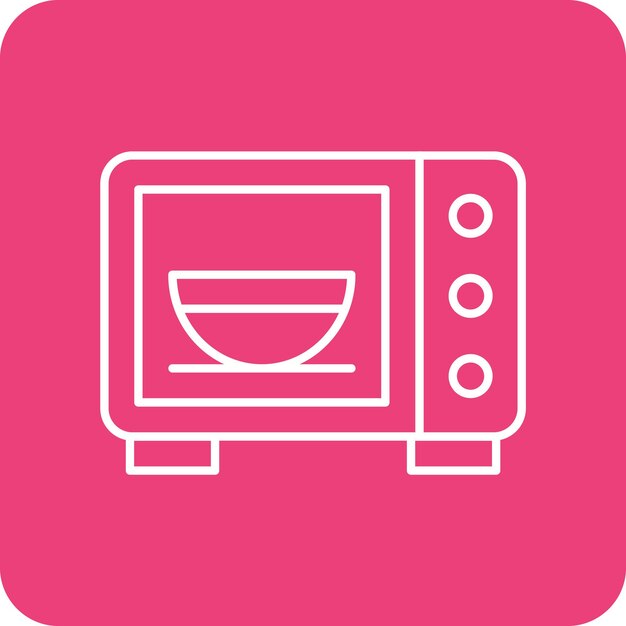 El icono vectorial del horno de microondas se puede utilizar para el conjunto de iconos de panadería