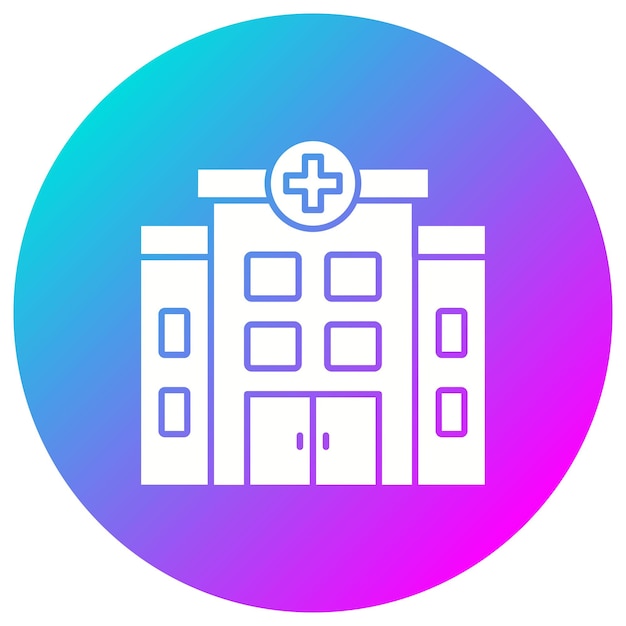 El icono vectorial del hospital se puede utilizar para el conjunto de iconos de la farmacia