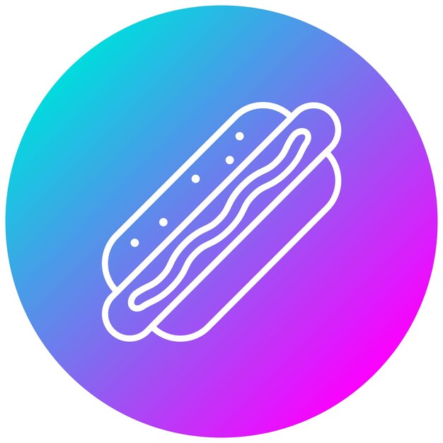 El icono vectorial de Hot Dog se puede usar para el conjunto de iconos de World Cuisine