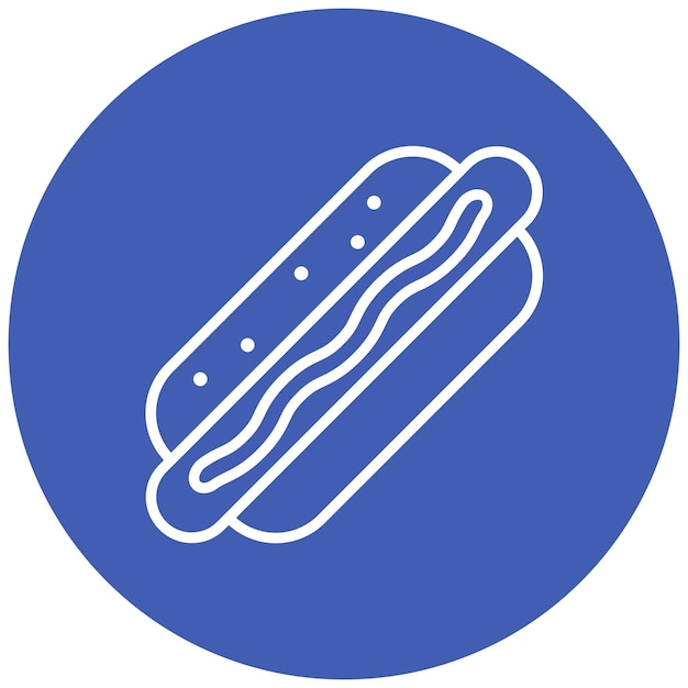 El icono vectorial de Hot Dog se puede usar para el conjunto de iconos de World Cuisine