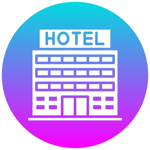 El icono vectorial del hotel se puede usar para el conjunto de iconos de Beach Resort
