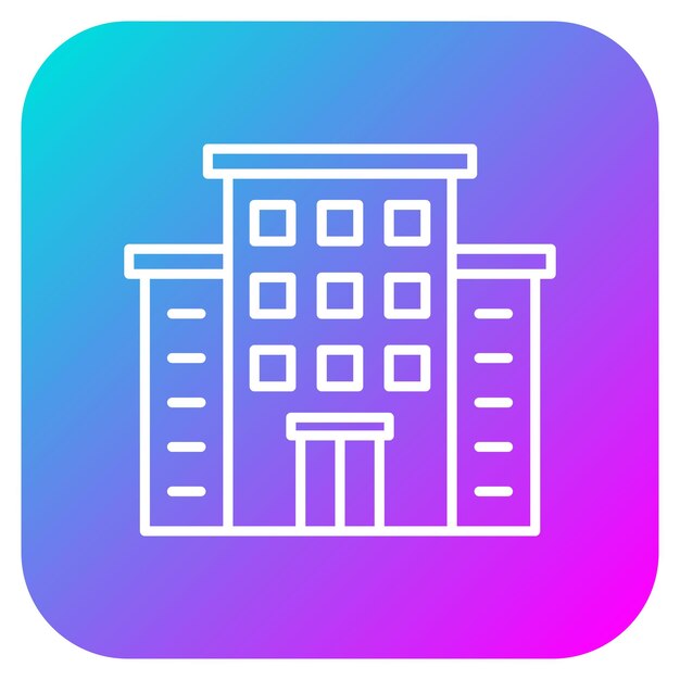 El icono vectorial del hotel se puede utilizar para el conjunto de iconos de gestión del hotel