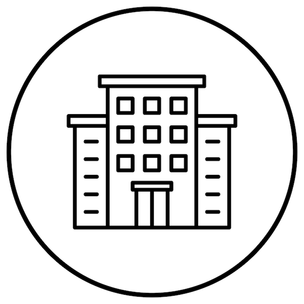 El icono vectorial del hotel se puede utilizar para el conjunto de iconos de gestión del hotel