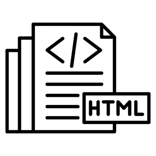 Vector el icono vectorial html se puede usar para el conjunto de iconos sin código