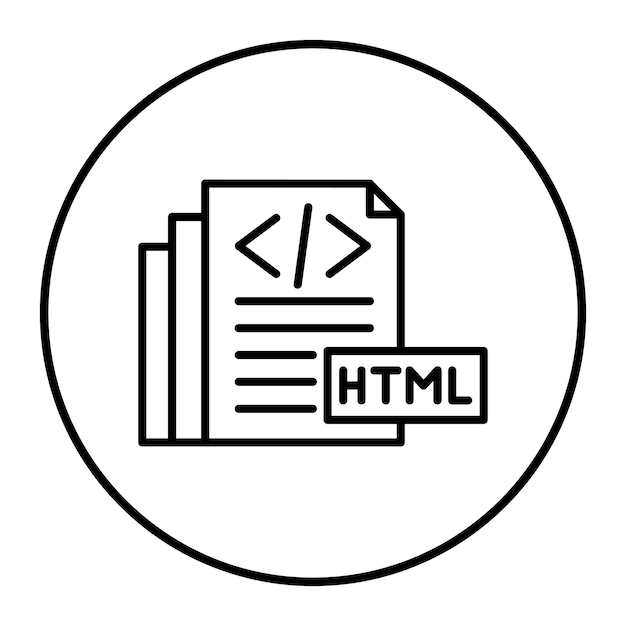 Vector el icono vectorial html se puede usar para el conjunto de iconos sin código