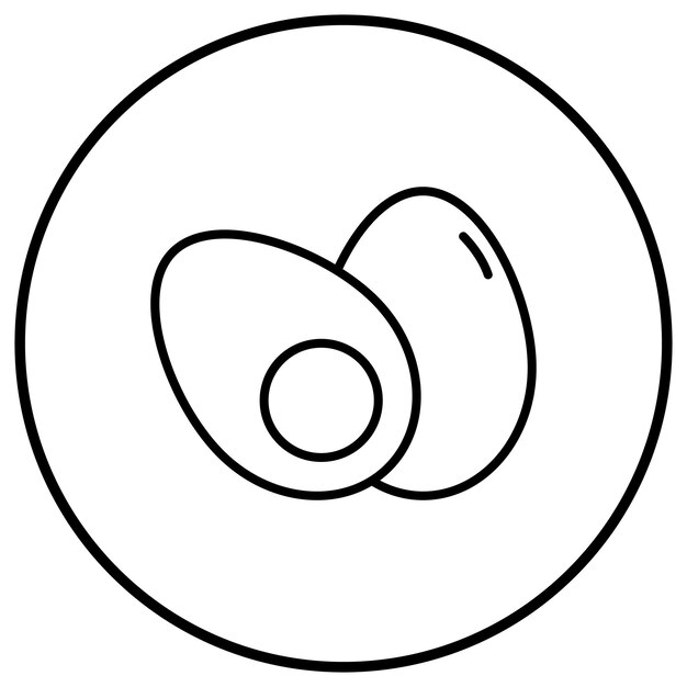 El icono vectorial de huevo cocido se puede usar para el conjunto de iconos de la mañana y el desayuno