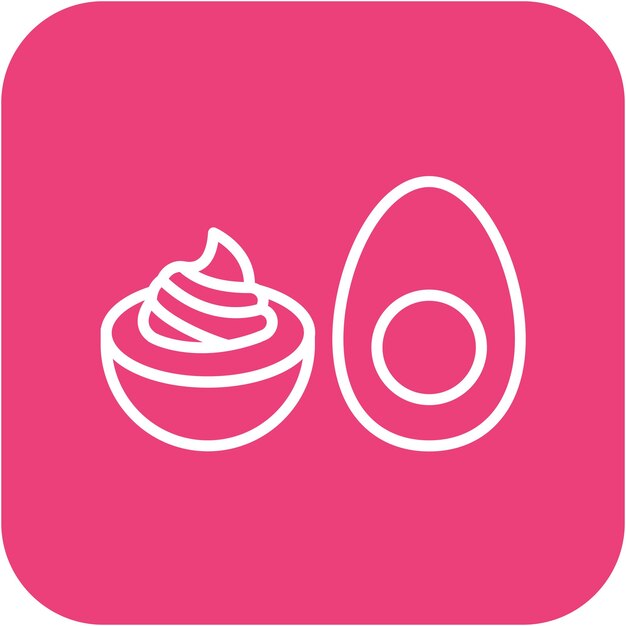 El icono vectorial de los huevos diabólicos se puede usar para el conjunto de iconos de World Cuisine