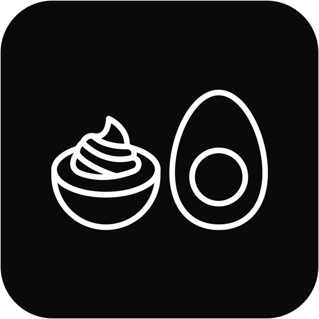 El icono vectorial de los huevos diabólicos se puede usar para el conjunto de iconos de World Cuisine