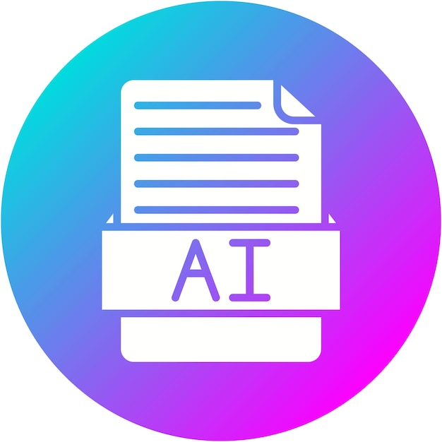 El icono vectorial de IA se puede utilizar para el conjunto de iconos de formatos de archivo