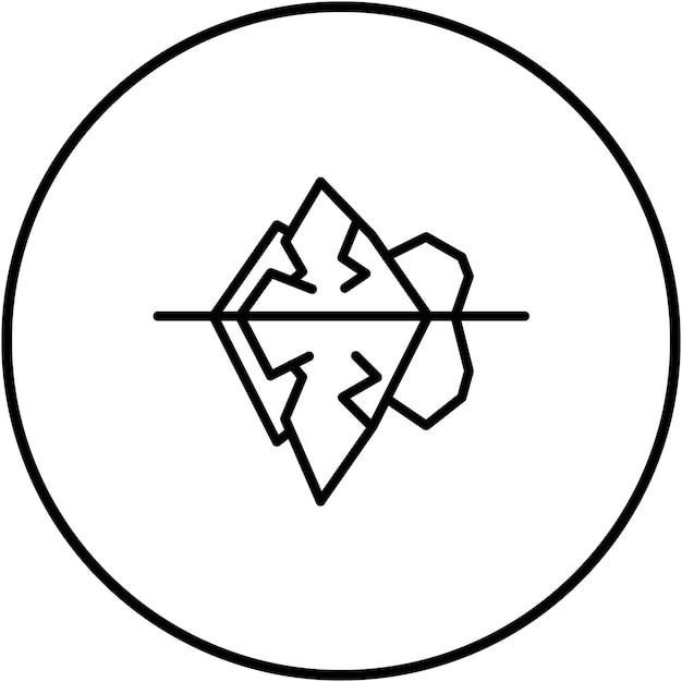 El icono vectorial del iceberg se puede usar para el iconset del océano