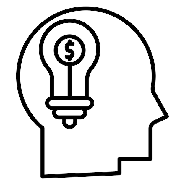 El icono vectorial de ideas se puede utilizar para el conjunto de iconos de negocios basados en el hogar