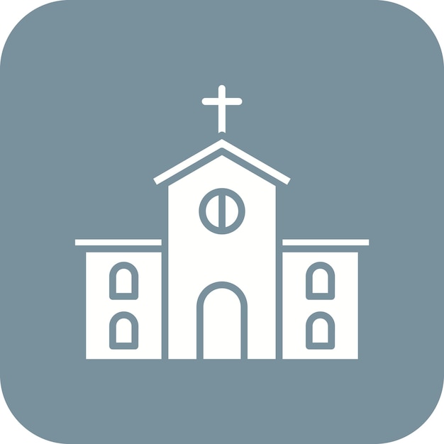 Vector el icono vectorial de la iglesia se puede usar para el conjunto de iconos de la aldea