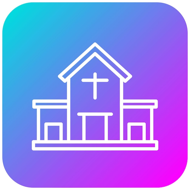 El icono vectorial de la iglesia se puede usar para el conjunto de iconos del Carnaval