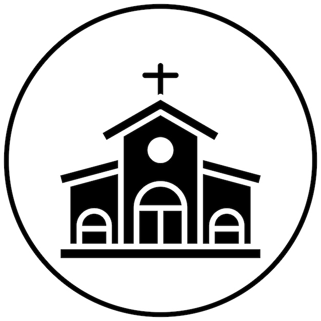 El icono vectorial de la iglesia se puede usar para el iconset de Festa Junina