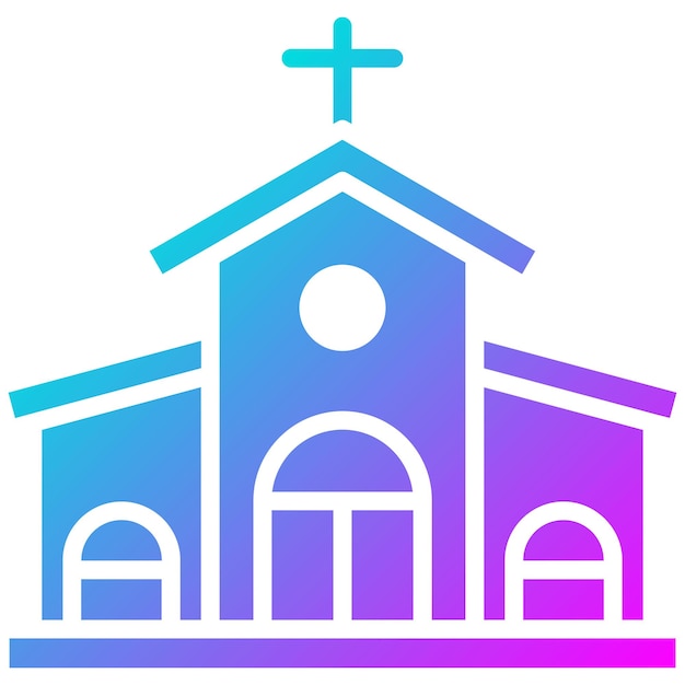 El icono vectorial de la iglesia se puede usar para el iconset de Festa Junina